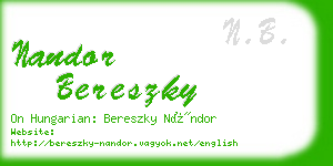 nandor bereszky business card
